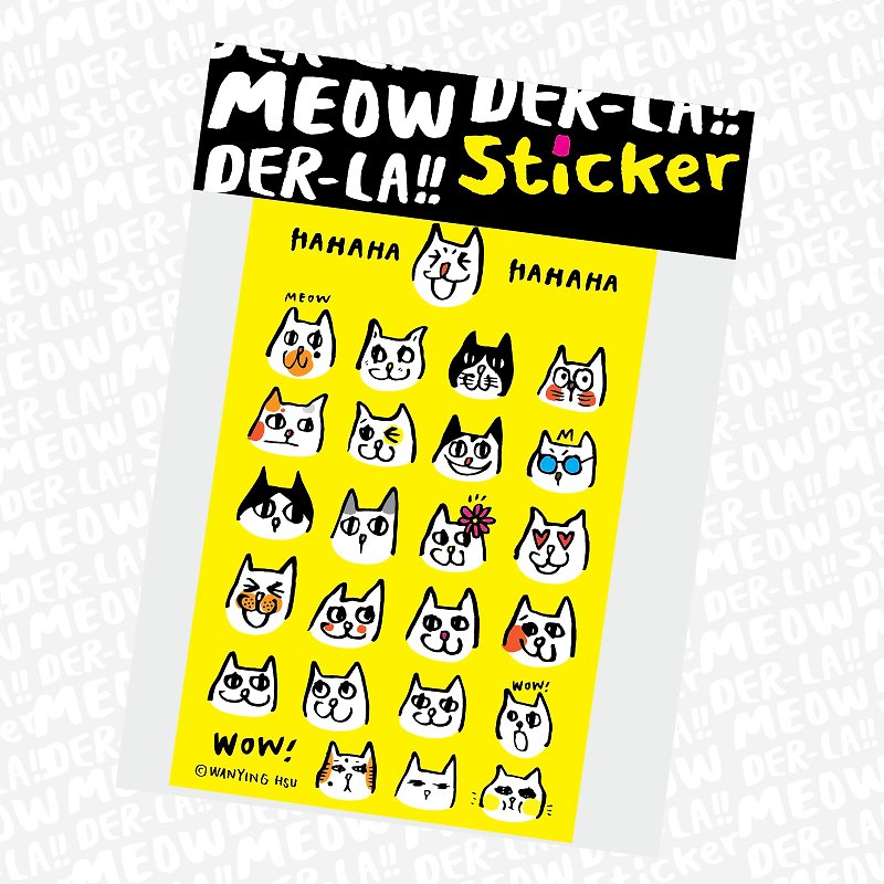 Maru Maru cat leaflet comprehensive small stickers 24 kitten heads - สติกเกอร์ - วัสดุกันนำ้ 