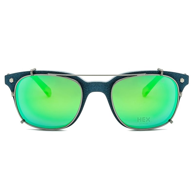 Optical glasses with front-hanging sunglasses|Sunglasses|Charcoal-burned green double-layer tortoiseshell|Made in Italy|Plastic frame - กรอบแว่นตา - วัสดุอื่นๆ สีเขียว
