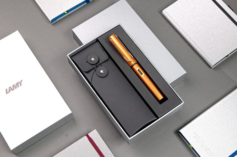 LAMY 筆款 黑線圈筆袋禮盒 / AL star 恆星系列 - 限量  古銅金 - 鋼筆 - 鋁合金 金色