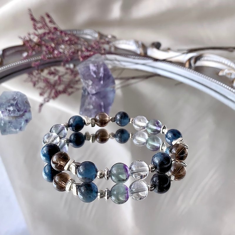 Blue Ocean Guide/S925 Silver Natural Crystal Energy Bracelet/Customized Gift - Bracelets - Crystal 