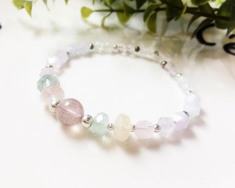 :: Period Limited Offer: MH Silver Natural Stone Custom Series_Unicorn Fairy_Morganstone - Bracelets - Semi-Precious Stones Multicolor