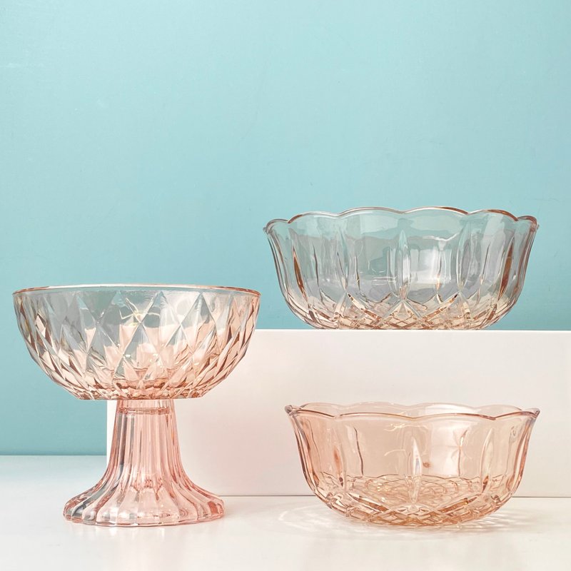 HORCHILL handmade glass salad dessert bowl set of three - ถ้วยชาม - แก้ว 