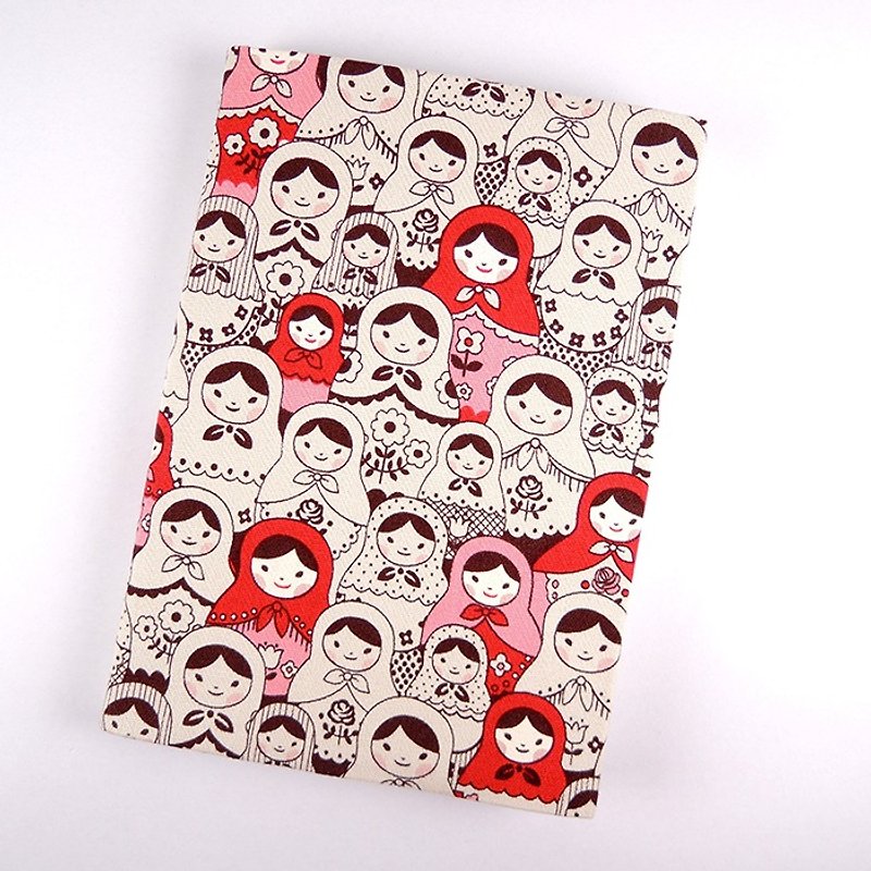 スリップケース布帳布の服 - ロシア人形（赤） - ノート・手帳 - その他の素材 レッド
