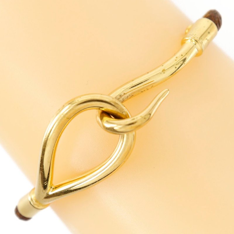 【日本直送】エルメス HERMES ジャンボブレス ブレスレット 金メッキ×レザー 約9.6g レディース【中古】 - 手鍊/手環 - 其他金屬 金色