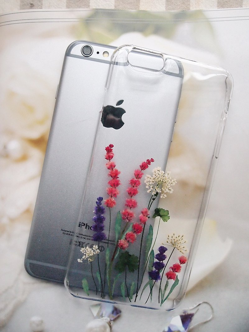 Pressed flower phone case, iPhone 6 plus, Elegant phone case ( 1 ) - เคส/ซองมือถือ - พลาสติก 
