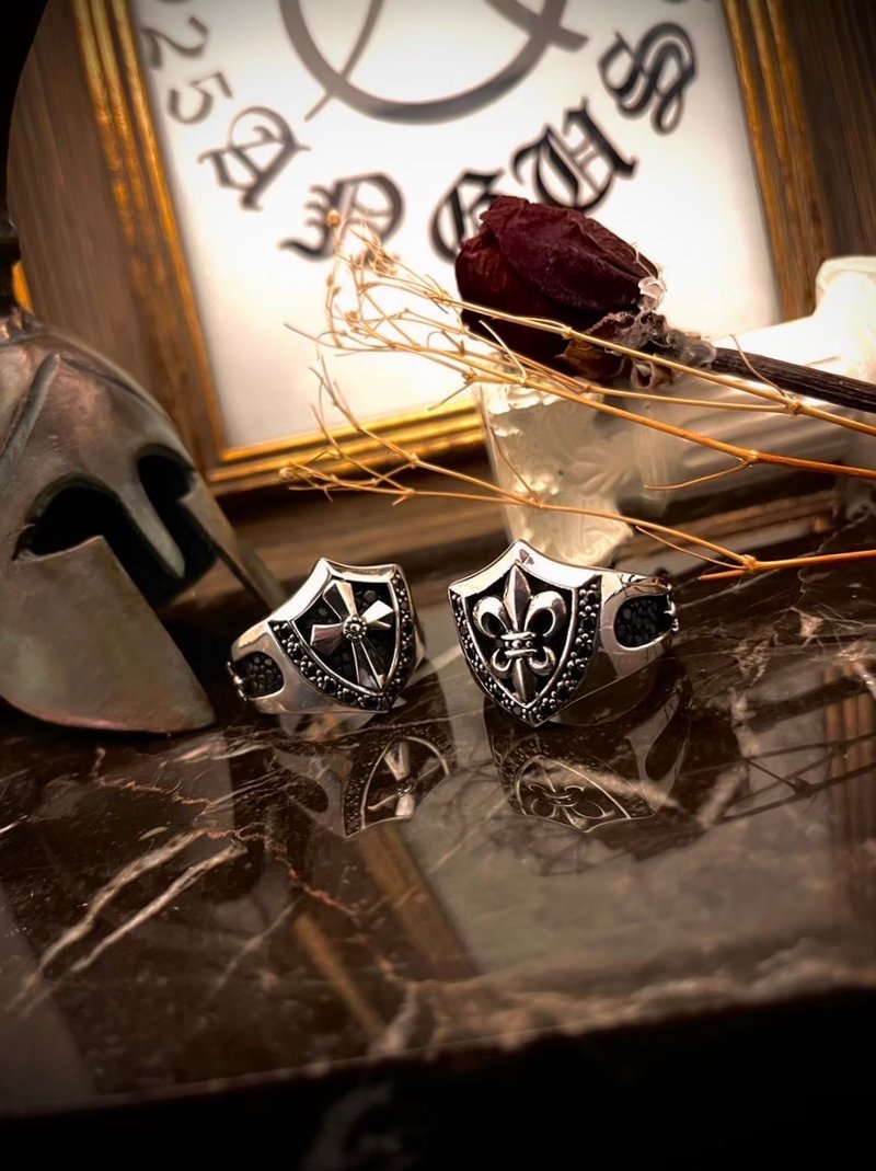 [Baroque Series] Shield Silver 925 sterling silver ring - General Rings - Sterling Silver Silver