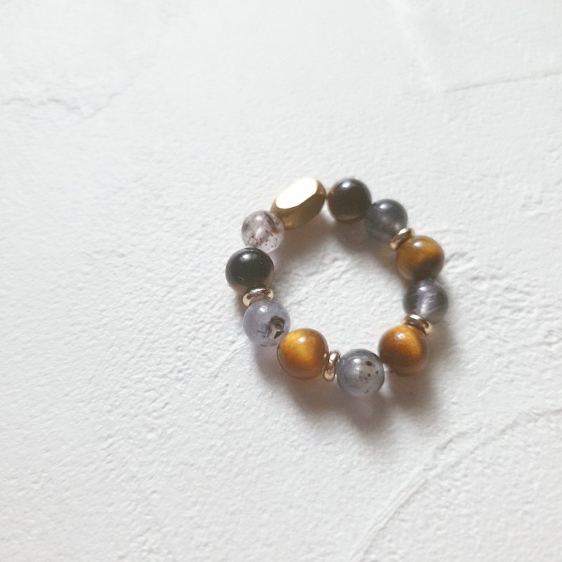 定心金石 天然晶石尾戒(堇青石.虎眼石)考生必備 惡習戒斷 - 戒指 - 水晶 紫色