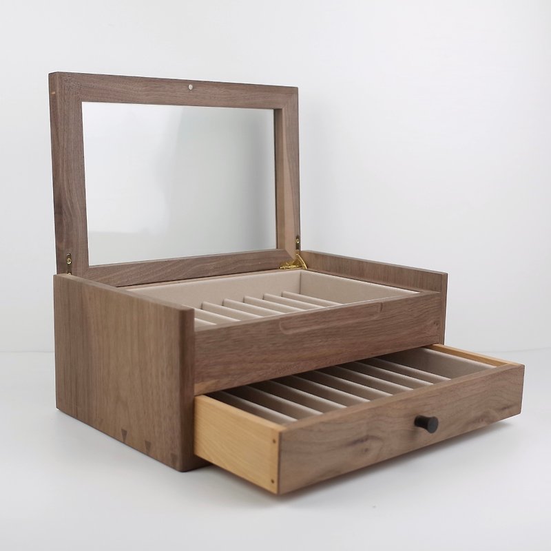 Walnut double-layer pen cabinet PWD20001 - Pencil Cases - Wood 