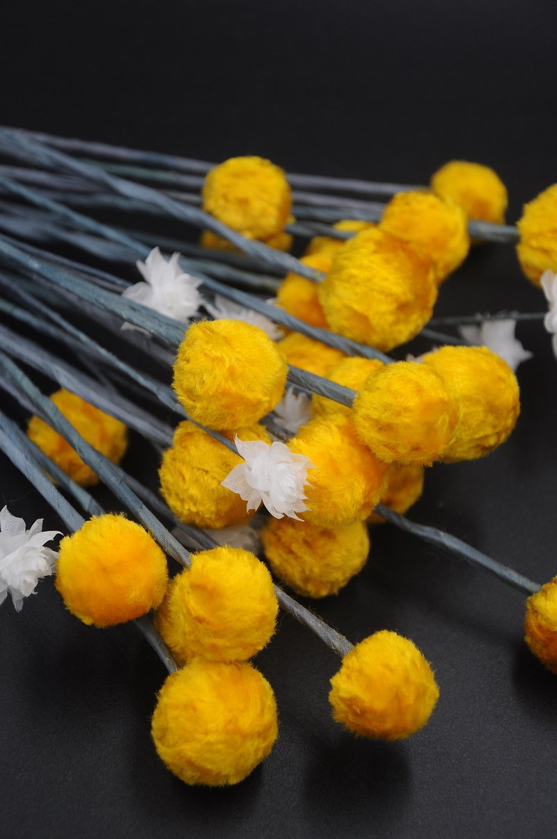 [Dyed cloth flowers] Custom | Golden Mallet Flower Bouquet | Size, color and quantity can be customized - ของวางตกแต่ง - ผ้าฝ้าย/ผ้าลินิน สีส้ม