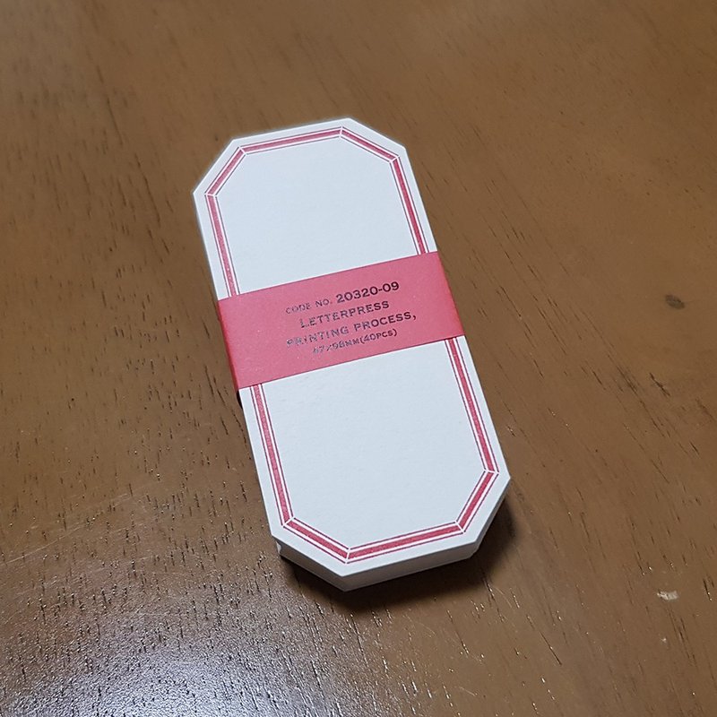 倉敷意匠 凸版印刷 標籤小卡 / 八角-紅 (20320-09) - 便條紙/便利貼 - 紙 紅色