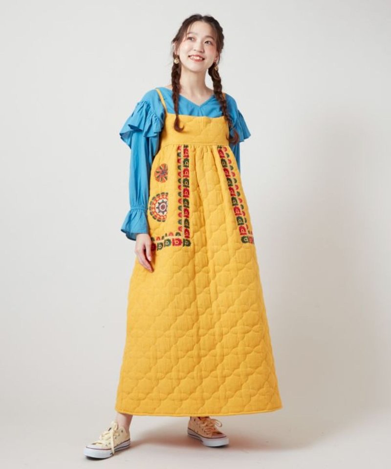 【熱門預購】民族風刺繡鋪棉洋裝 (2色) IDS-5313 - 洋裝/連身裙 - 其他人造纖維 