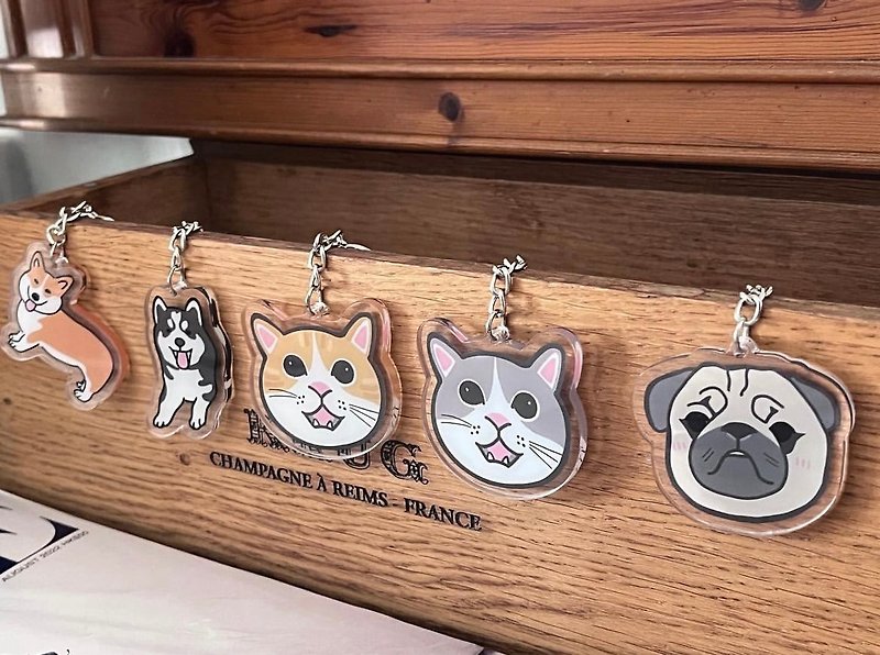 [Customizable] Cute keychain for cats and dogs - ที่ห้อยกุญแจ - อะคริลิค 