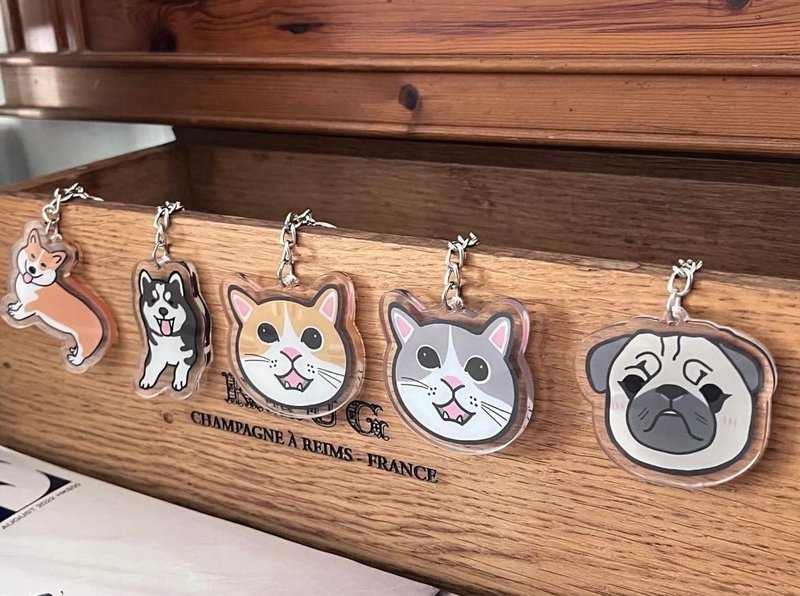 [Customizable] Cute keychain for cats and dogs - ที่ห้อยกุญแจ - อะคริลิค 