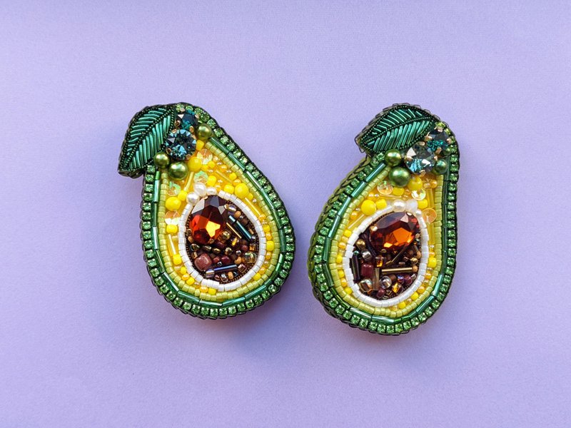 Avocado brooch - เข็มกลัด - ทองแดงทองเหลือง 