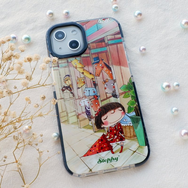 [Customized] iPhone15 double-layer rubberized transparent mobile phone case_comes with mobile phone tablecloth - เคส/ซองมือถือ - พลาสติก 