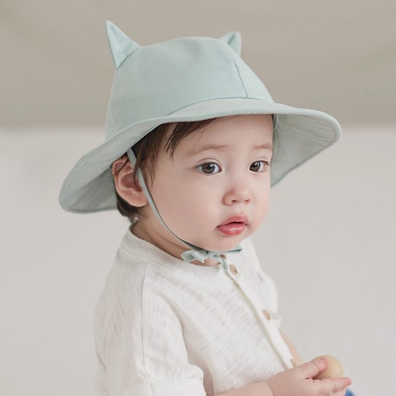 Happy Prince Korben 嬰童純棉麻遮陽帽 韓國製 - 嬰兒帽子/髮帶 - 棉．麻 綠色