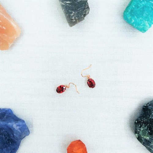 Hee jewelry合一輕珠寶 能量釋放系列 錳鋁石榴石 玫瑰18K金耳環 輕珠寶飾品