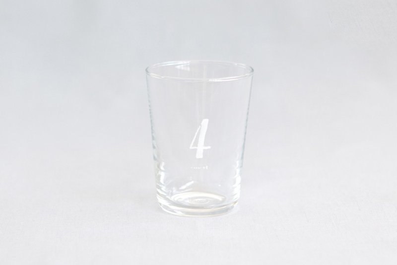 【+t企劃】數字杯-白 4 - 玻璃杯 - 玻璃 透明