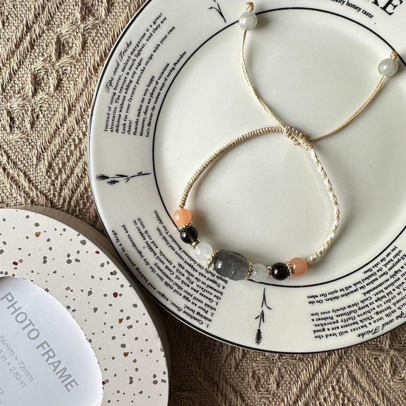 開運骨幹石貔貅編織手鍊 - 手鍊/手環 - 水晶 