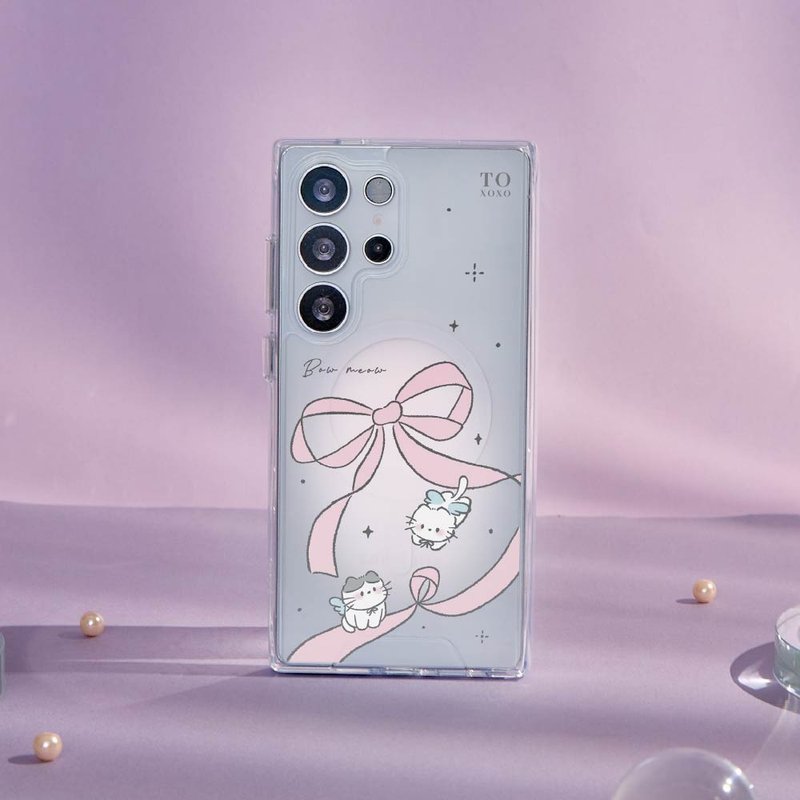 蝴蝶結喵喵防摔透明SAMSUNG手機殼 - 手機殼/手機套 - 塑膠 多色