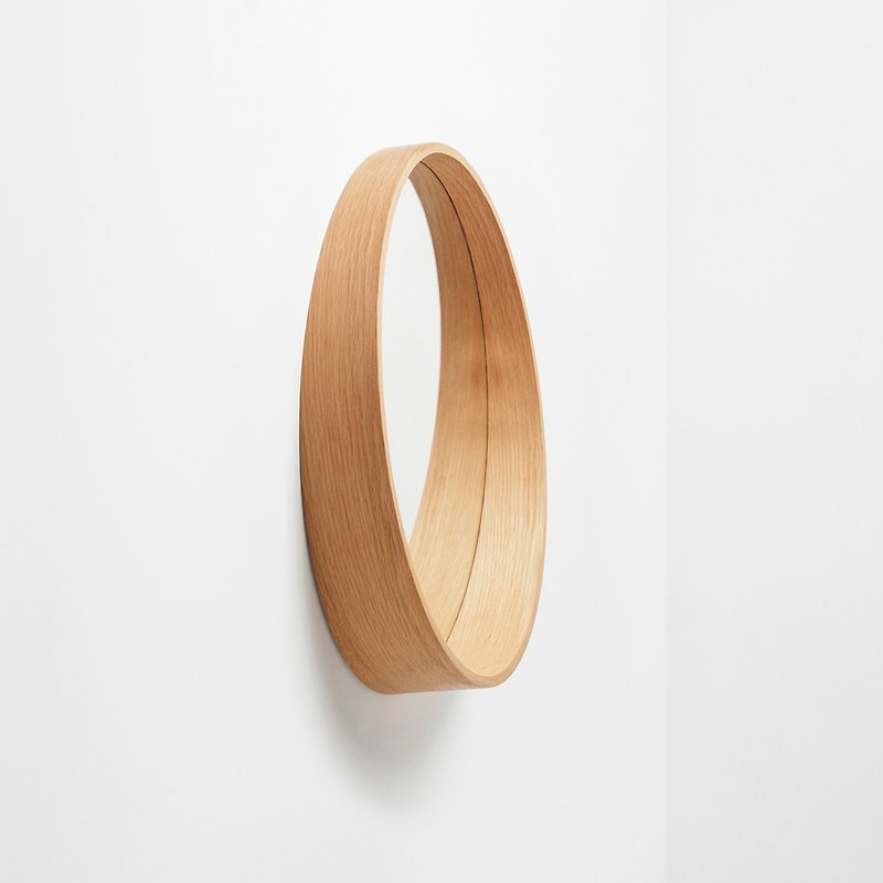 Slant Wooden Angled Mirror | White Oak - Other Furniture - Wood Khaki
