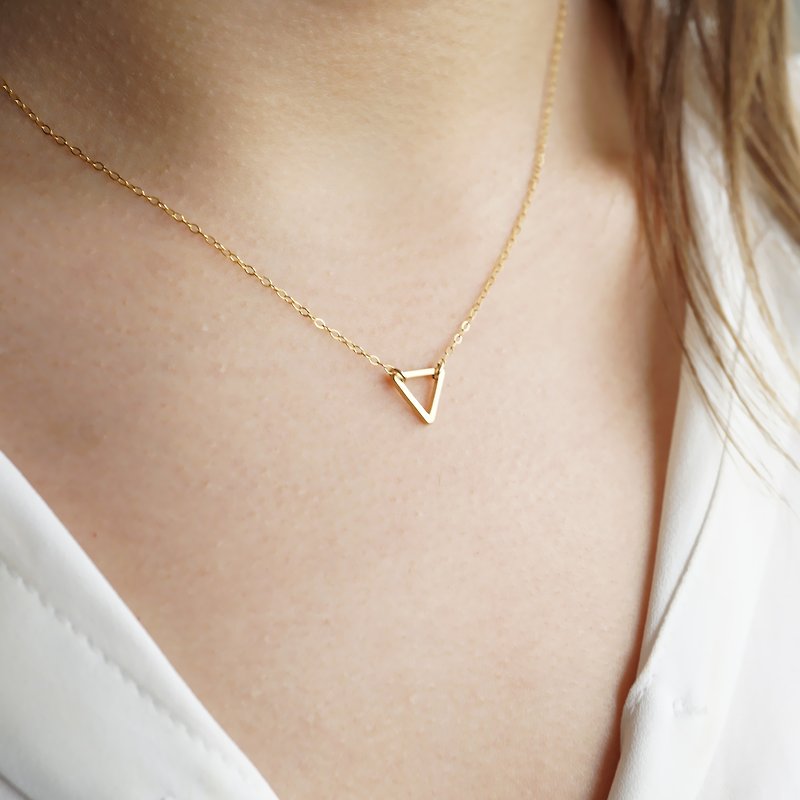 簡約迷你三角形項鍊 - 14K注金 - Sophie Necklace - 項鍊 - 寶石 金色