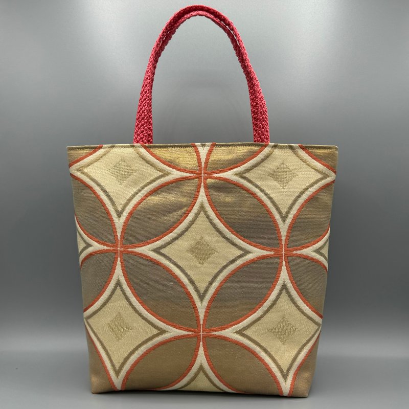 Kimono Obijime Remake Tote bag - Handbags & Totes - Silk Gold