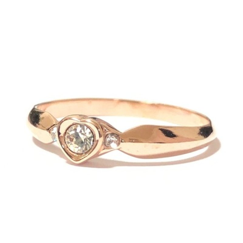 Heart Motif Ring (ピンキーリング可能) - 戒指 - 其他金屬 金色