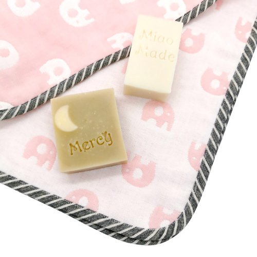 Mercy Soap手工皂專賣店 Mercy新生兒小蓋毯綜合禮盒 ( 粉色 / 灰色 )