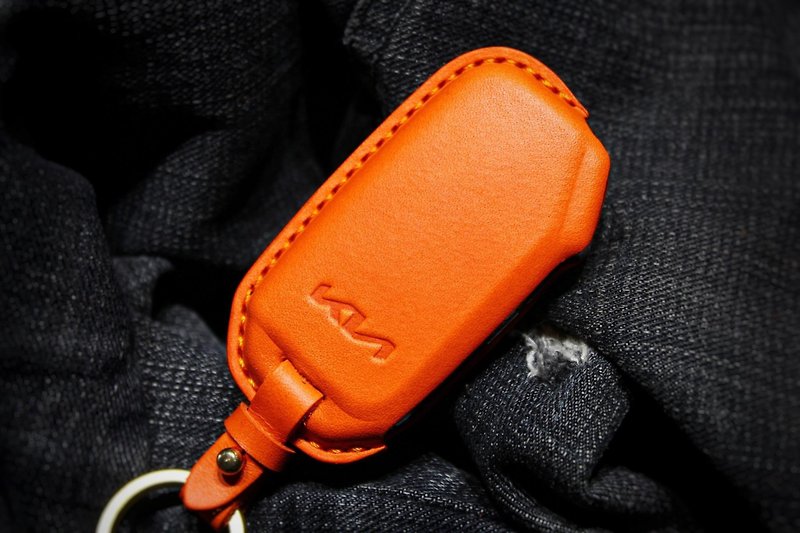 KIA Picanto Sportage Sorento stinger EV6 car key leather case - Keychains - Genuine Leather Black