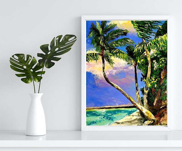スタンドは付属しません油彩原画 ハワイアンアート「TropicalWave3」HawaiianArt