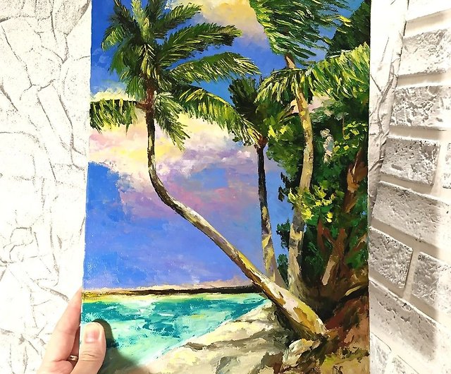 スタンドは付属しません油彩原画 ハワイアンアート「TropicalWave3」HawaiianArt