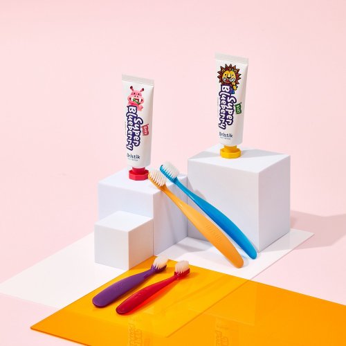 普麥斯 嚴選海外育兒精品，在地接軌世界潮流 韓國【Bristik】動物小夥伴 兒童含氟牙膏(藍莓)50g