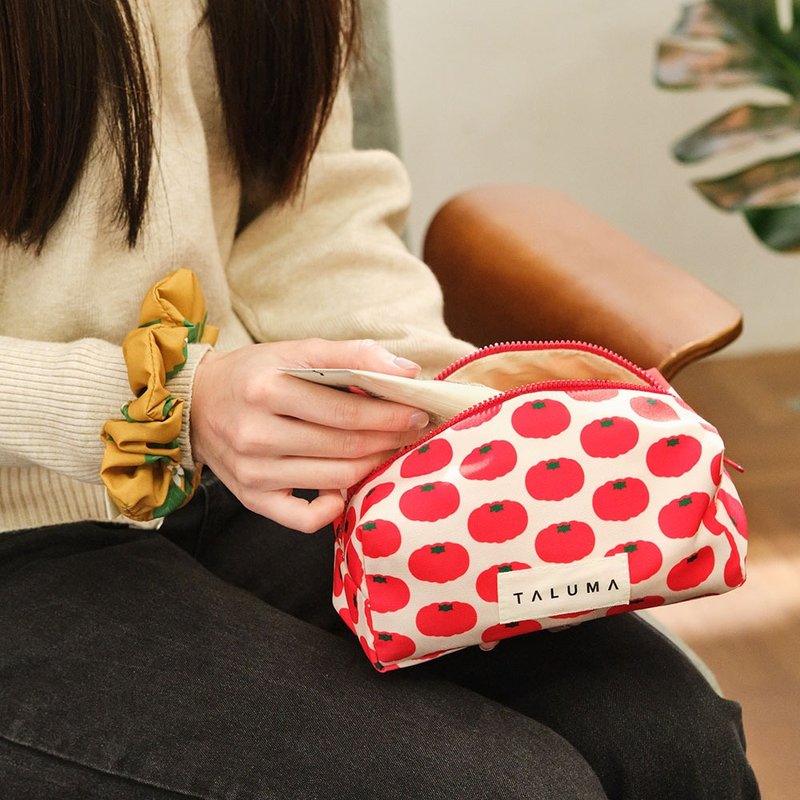 タヤリン柄デジタルプリントキャンバスポーチ - ポーチ - ポリエステル レッド