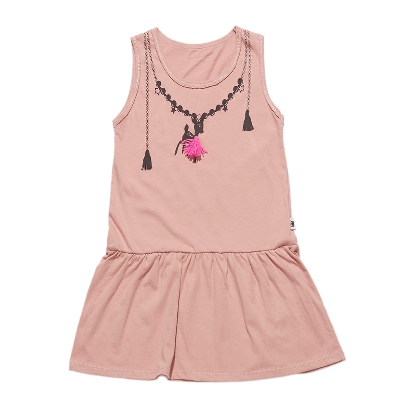 Necklace tassels organic cotton dress powder - Other - Cotton & Hemp Pink