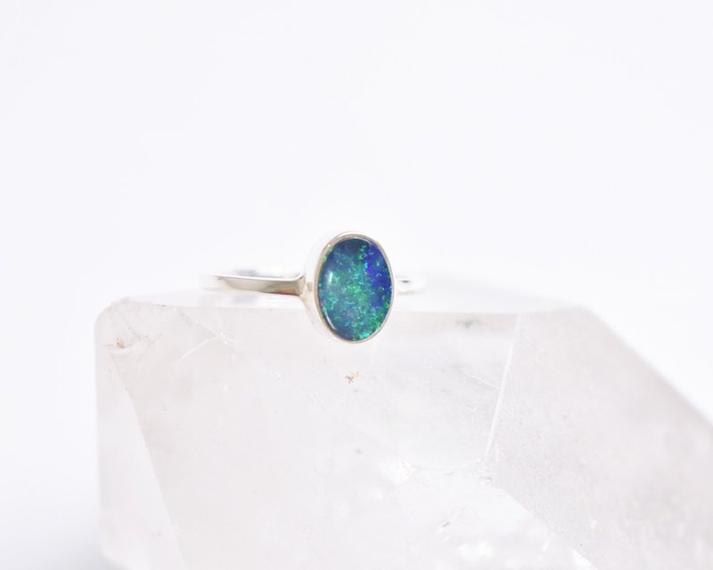 opal silver 925 ring - General Rings - Gemstone Blue