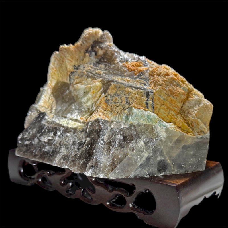 稀有共生 茶水晶×天河石×長石原礦  權威穩定×淨化×安心能量 - 擺飾/家飾品 - 玉石 多色