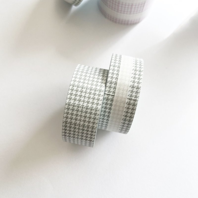 Labeller stickers, houndstooth pattern [gray] - สติกเกอร์ - กระดาษ สึชมพู