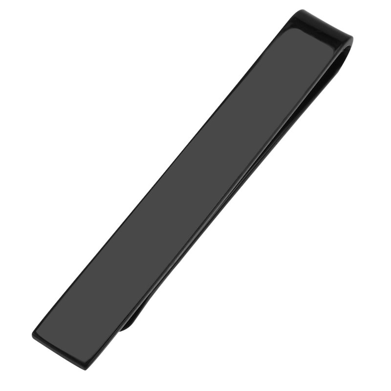 黒の光沢のあるネクタイピン - ネクタイ・タイピン - 金属 ブラック