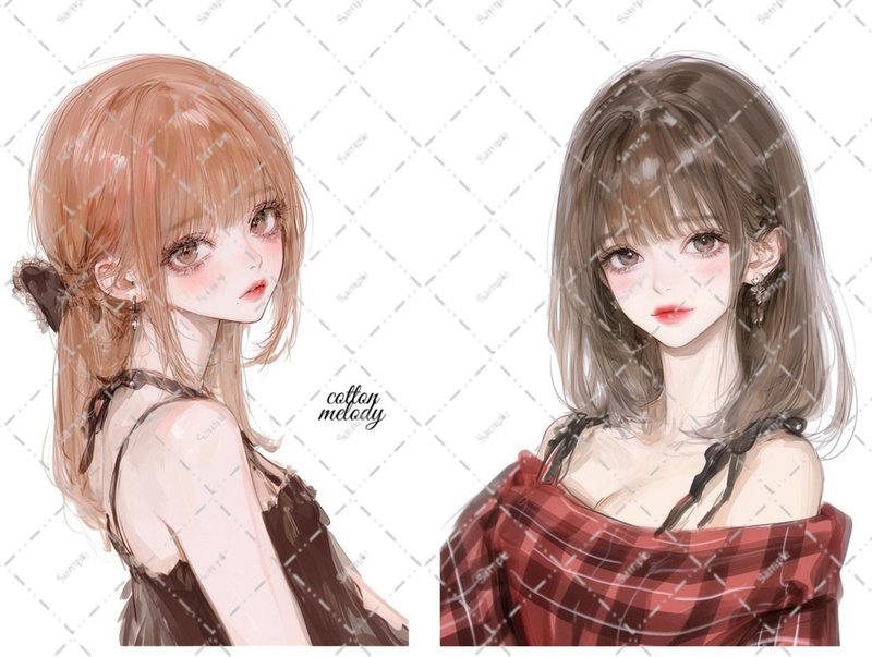 original sticker no.5827 人物ステッカー オリジナルステッカー 人物ステッカー 女の子ステッカー オリジナル人物ステッカー - 貼紙 - 紙 