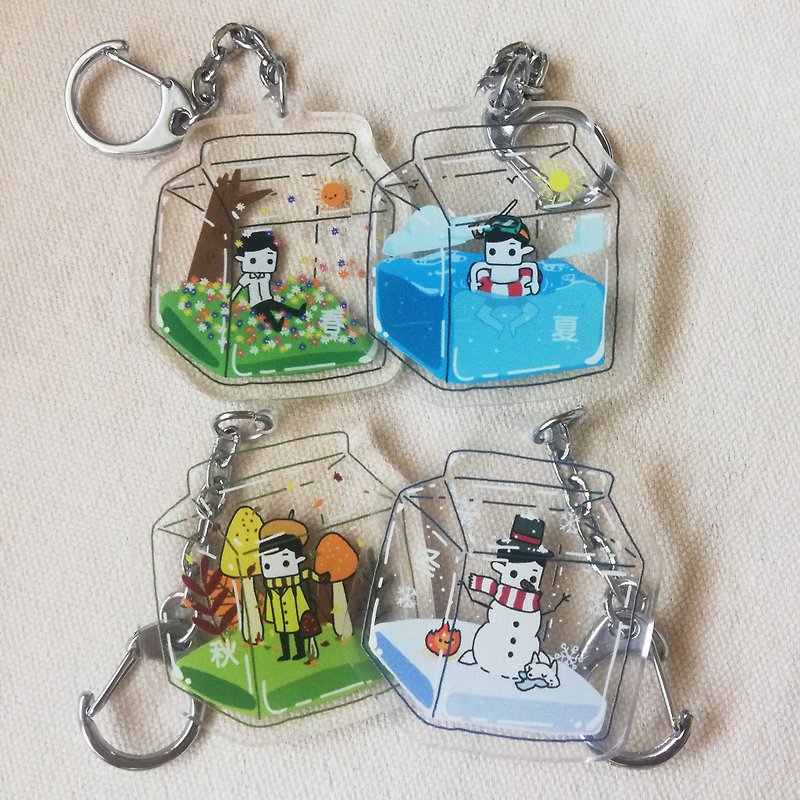 Spring, Summer, Autumn and Winter| Acrylic Key Ring - Keychains - Acrylic White