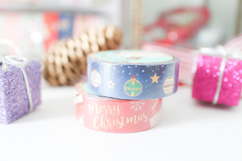 Gold foil paper tape Christmas series - contains 2 volumes - Washi Tape - Paper 