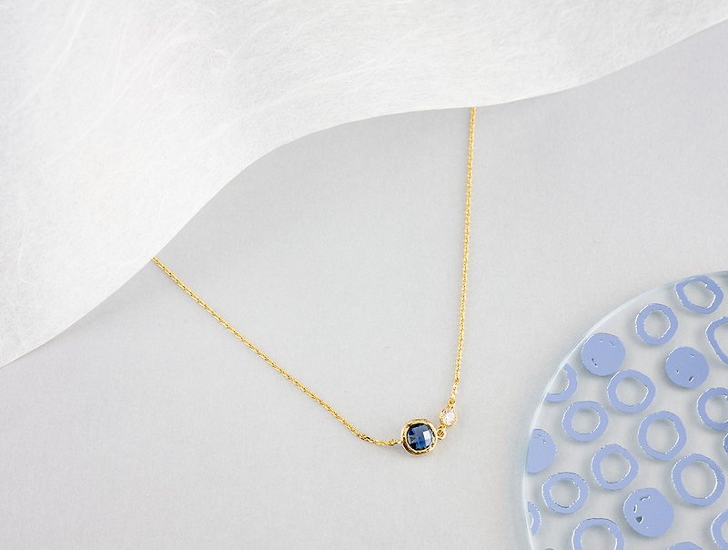 Edith & Jaz • Birthstone with CZ Collection - Blue Quartz Necklace (Sep) - Chokers - Gemstone Multicolor