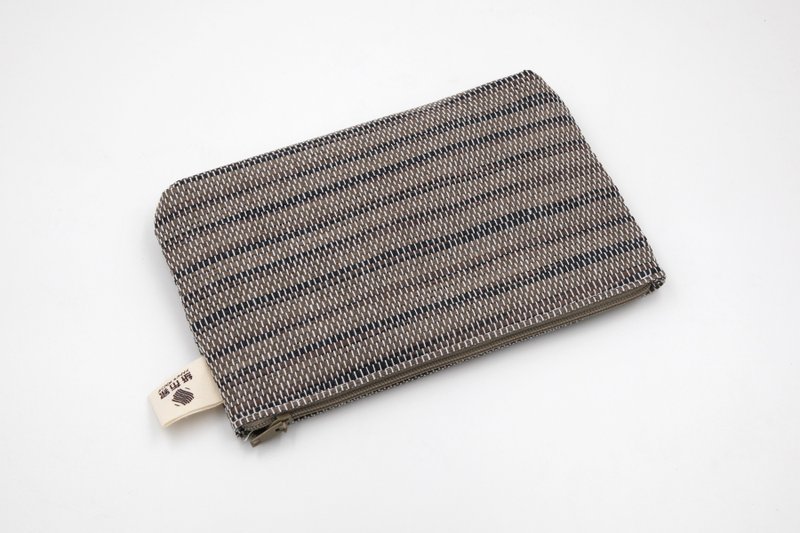 [Paper cloth home] Paper thread woven cosmetic bag corrugated gray - กระเป๋าเครื่องสำอาง - กระดาษ สีเทา