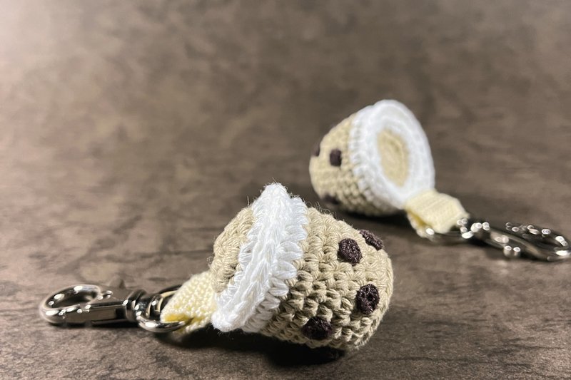 【Multi-Purpose Keychain Series】Little Bubble Tea - Charms - Cotton & Hemp Khaki