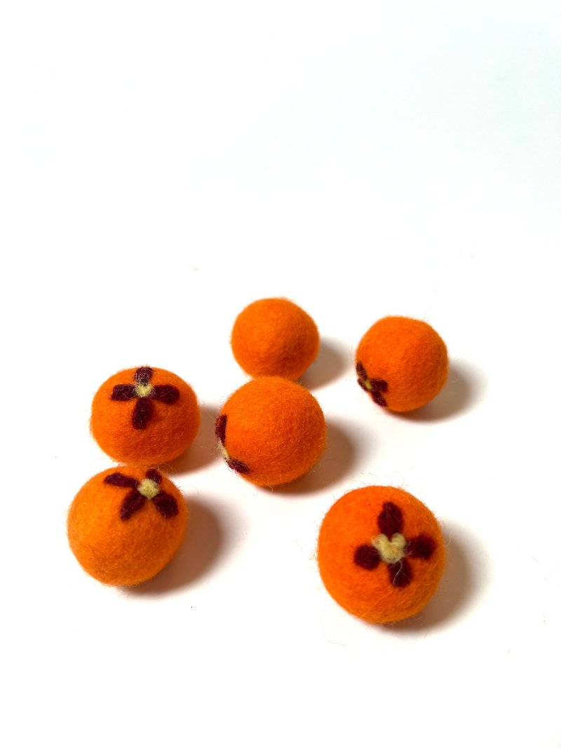 Sunny Blossom Felt Balls - Pet Toys - Wool Orange
