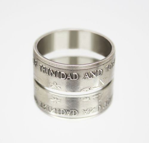 CoinsRingsUkraine Trinidad and Tobago Coin Ring 50 cents 1976-2003 coin rings for men coin ring