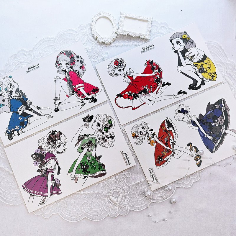 Palette girl paper sticker - 貼紙 - 紙 