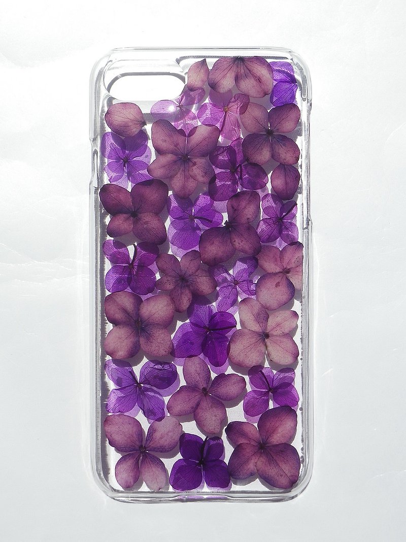 Anny's workshop Hand-held Flower Protection Case for iPhone 7, Hydrangea Series (Pure Purple) - Phone Cases - Plastic Purple