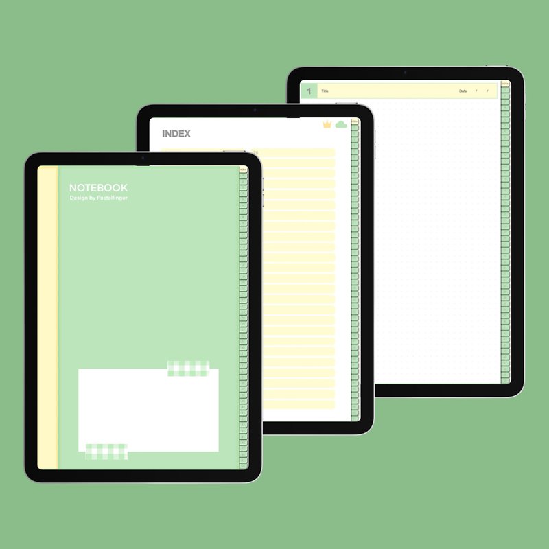 Digital notebook hyperlink 50 tabs green - 電子手帳及素材 - 其他材質 